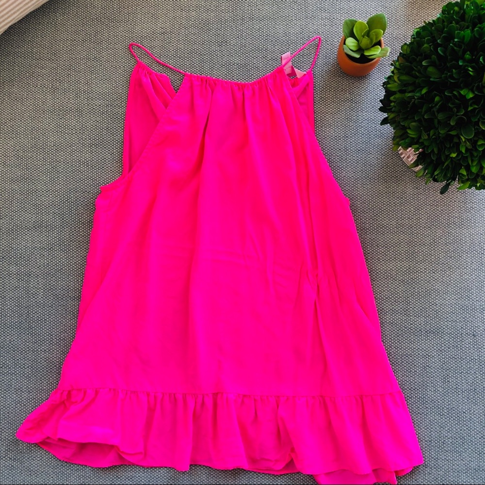Lily Pulitzer Hot Pink Ruffle Tank